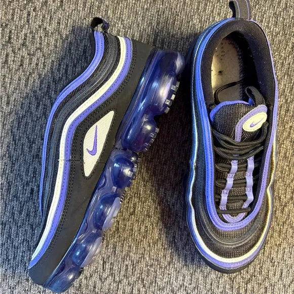 🔥 Nike Air Vapormax 97 GS Black Persian Violet White BV1153 001 Size 7 Youth
