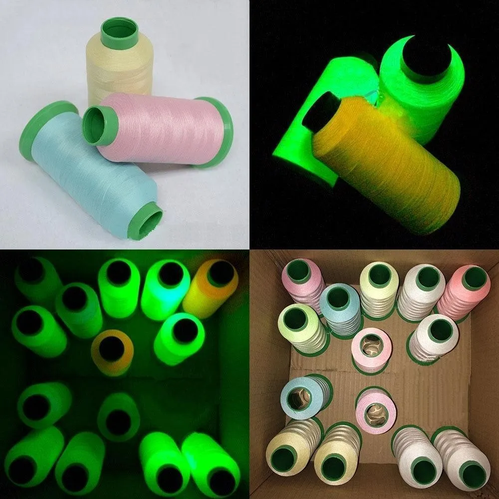 1000 Yards Spool Luminous Glow In The Dark Machine Hand Embroidery Sewing Thread