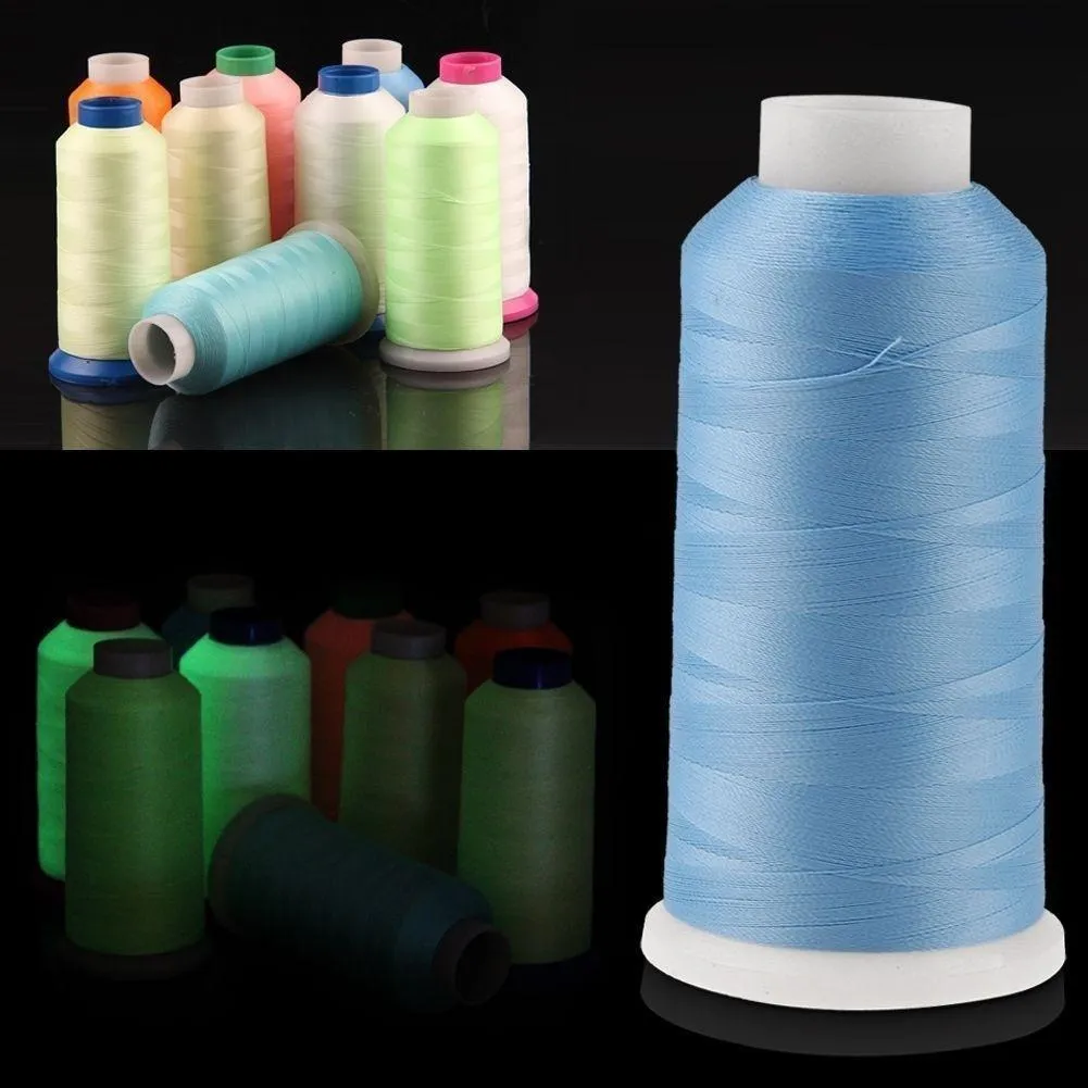 1000 Yards Spool Luminous Glow In The Dark Machine Hand Embroidery Sewing Thread