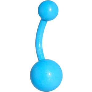 14 Gauge 3/8 Blue Glow In The Dark Effect Belly Ring