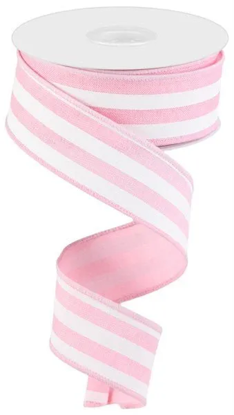 1.5" Cabana Stripe: Light Pink, White (10 Yards) RGC156215