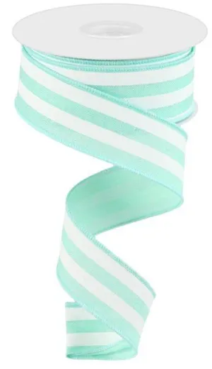 1.5" Cabana Stripe: Mint, White (10 Yards) RGC1562AN