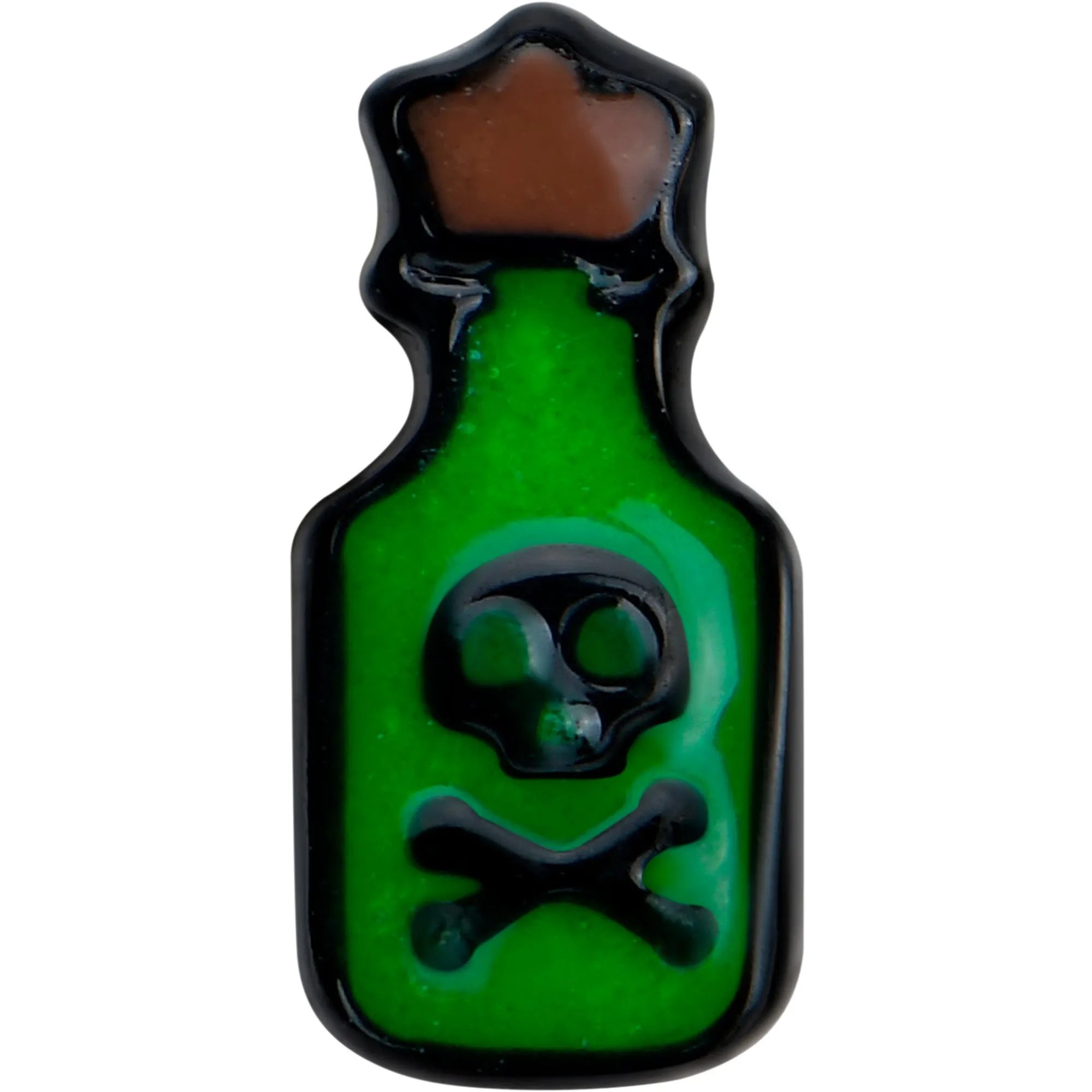 16 Gauge 1/4 Poison Green Bottle Glow in the Dark Cartilage Earring