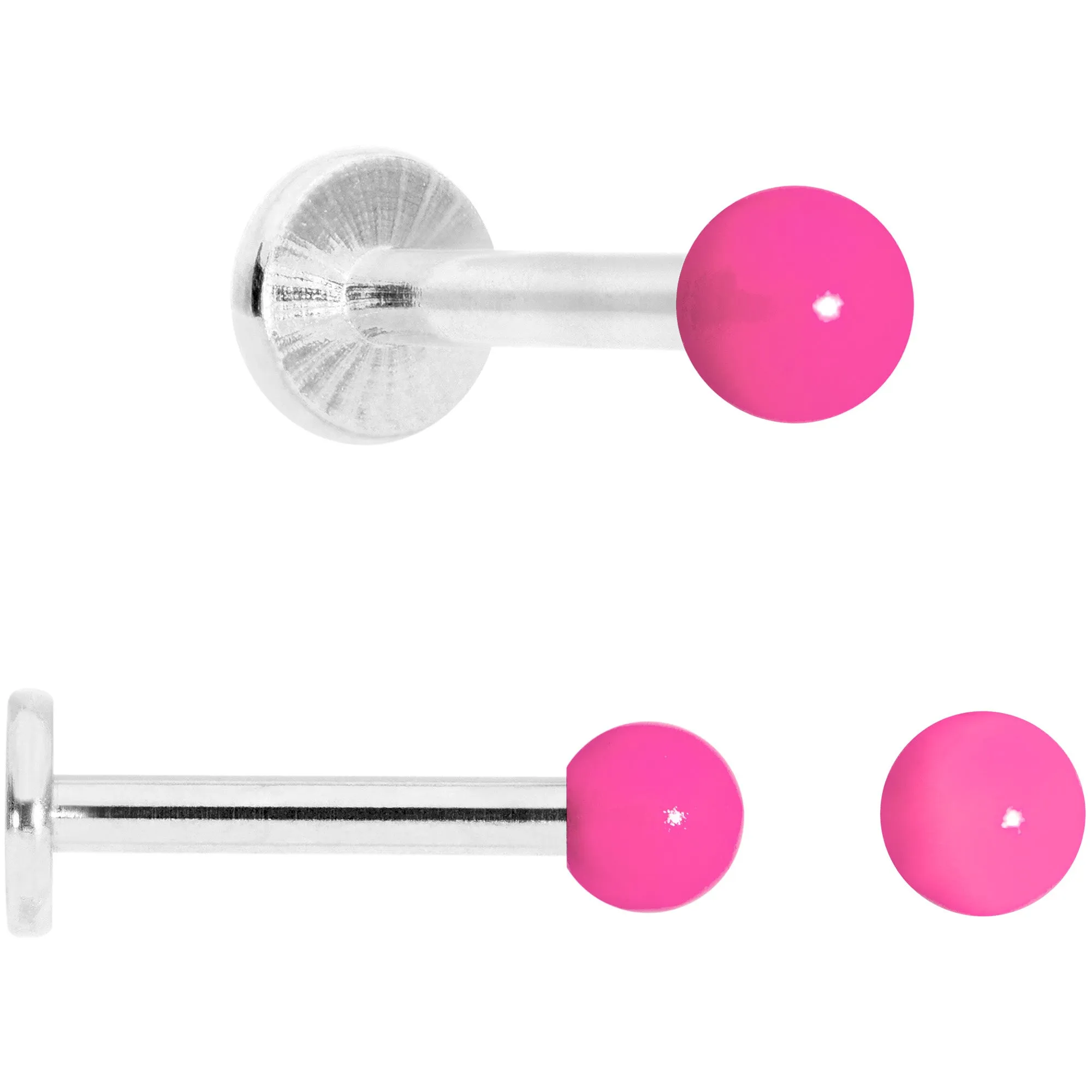 16 Gauge 5/16 Pink Glow Star Heart Labret Set of 3