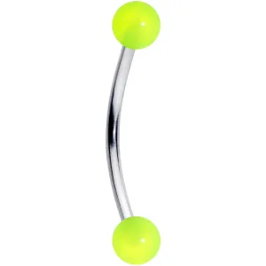 16 Gauge 9/16 Green Glow in the Dark Ball End Curved Barbell