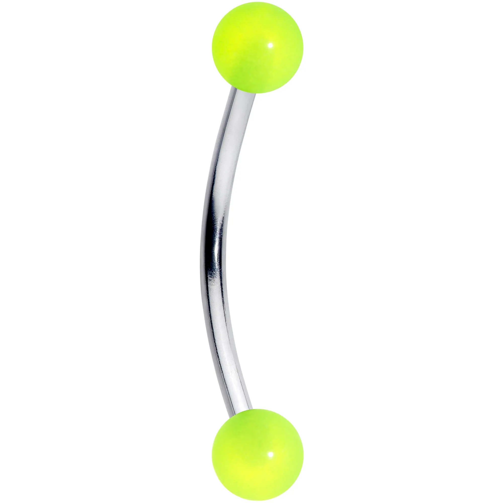 16 Gauge 9/16 Green Glow in the Dark Ball End Curved Barbell