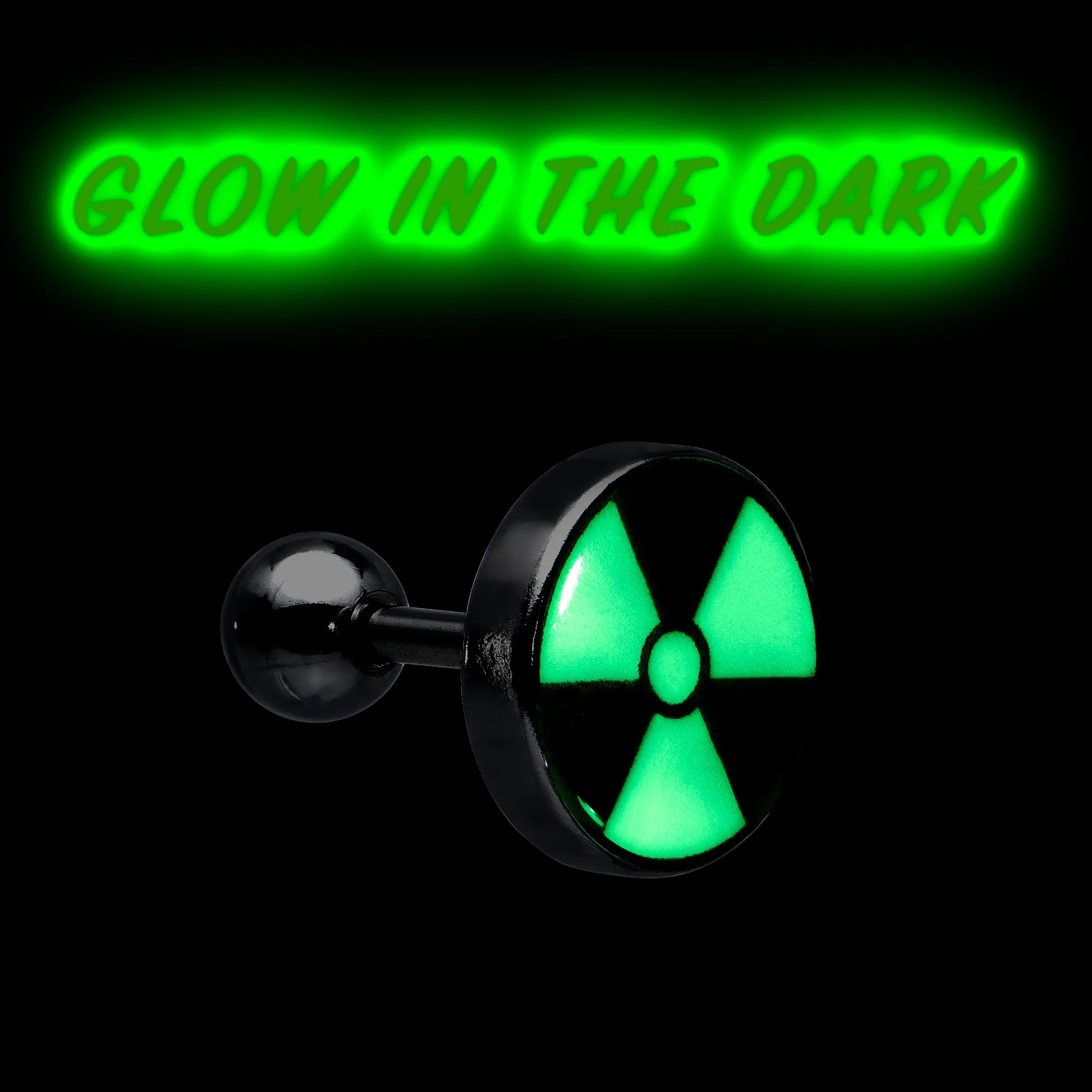 16 Gauge Glow in the Dark Radioactive Tragus Cartilage Earring