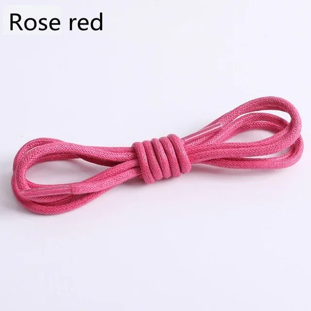 1Pair Waxed Cotton Round Shoe laces Leather Waterproof ShoeLaces Men Martin Boots Shoelace Shoestring Length 80/100/120/140CM P2