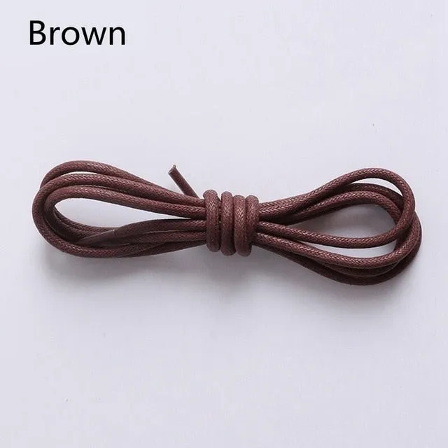 1Pair Waxed Cotton Round Shoe laces Leather Waterproof ShoeLaces Men Martin Boots Shoelace Shoestring Length 80/100/120/140CM P2