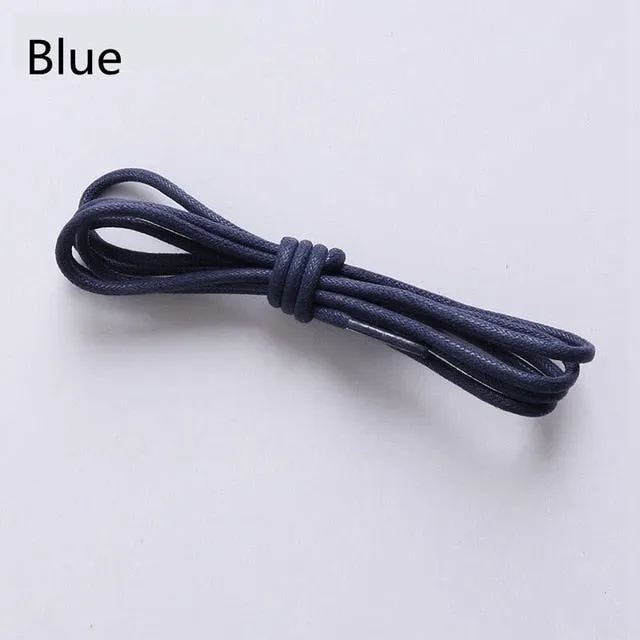 1Pair Waxed Cotton Round Shoe laces Leather Waterproof ShoeLaces Men Martin Boots Shoelace Shoestring Length 80/100/120/140CM P2