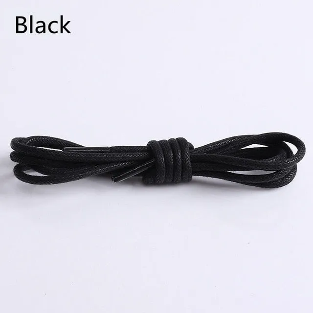 1Pair Waxed Cotton Round Shoe laces Leather Waterproof ShoeLaces Men Martin Boots Shoelace Shoestring Length 80/100/120/140CM P2