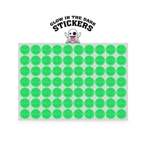 1" Custom Printed Glow in the Dark Stickers