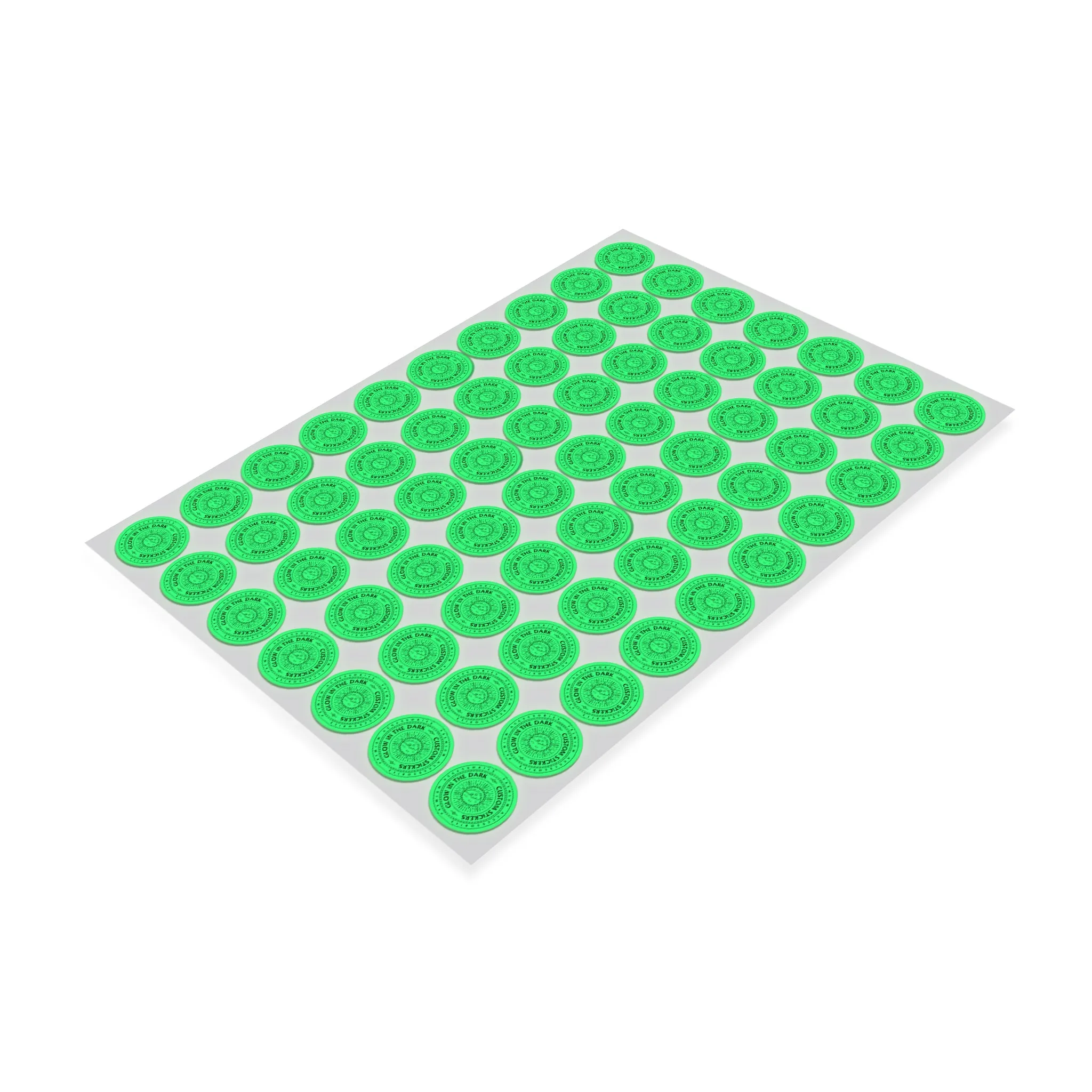 1" Custom Printed Glow in the Dark Stickers