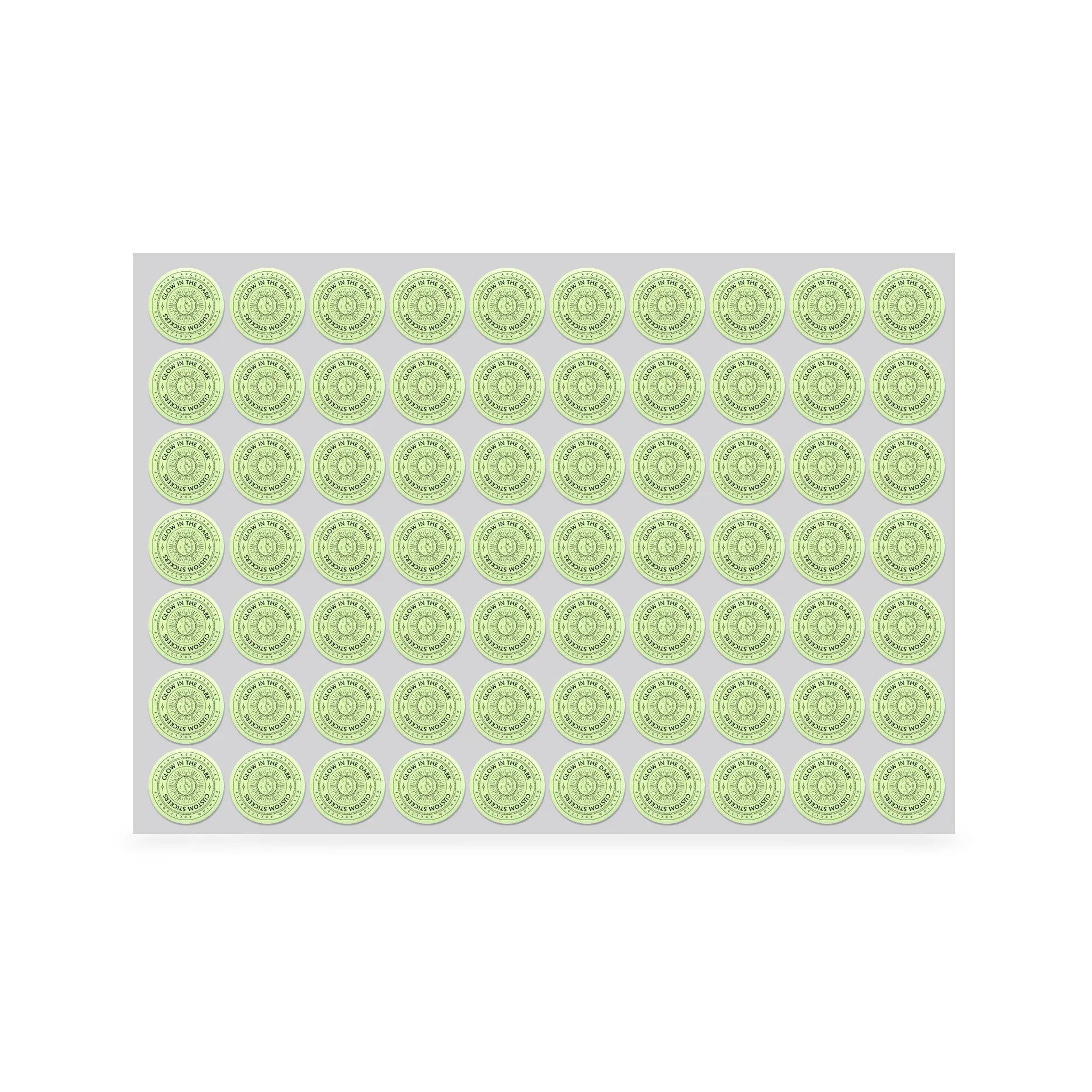1" Custom Printed Glow in the Dark Stickers