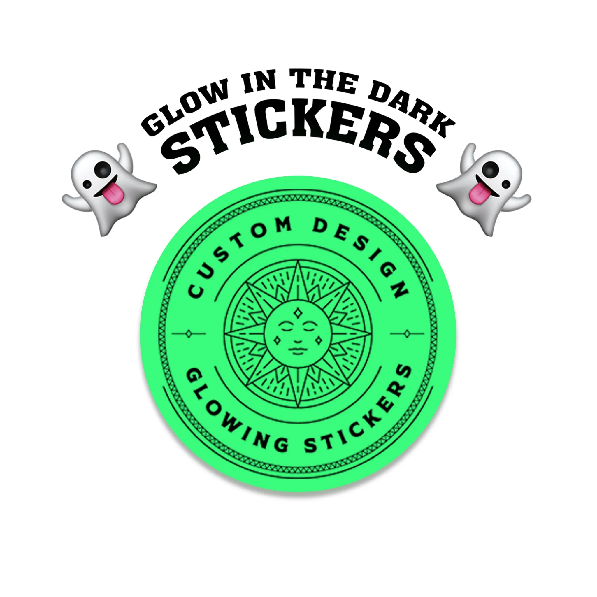 3" Custom Printed Glow in the Dark Stickers