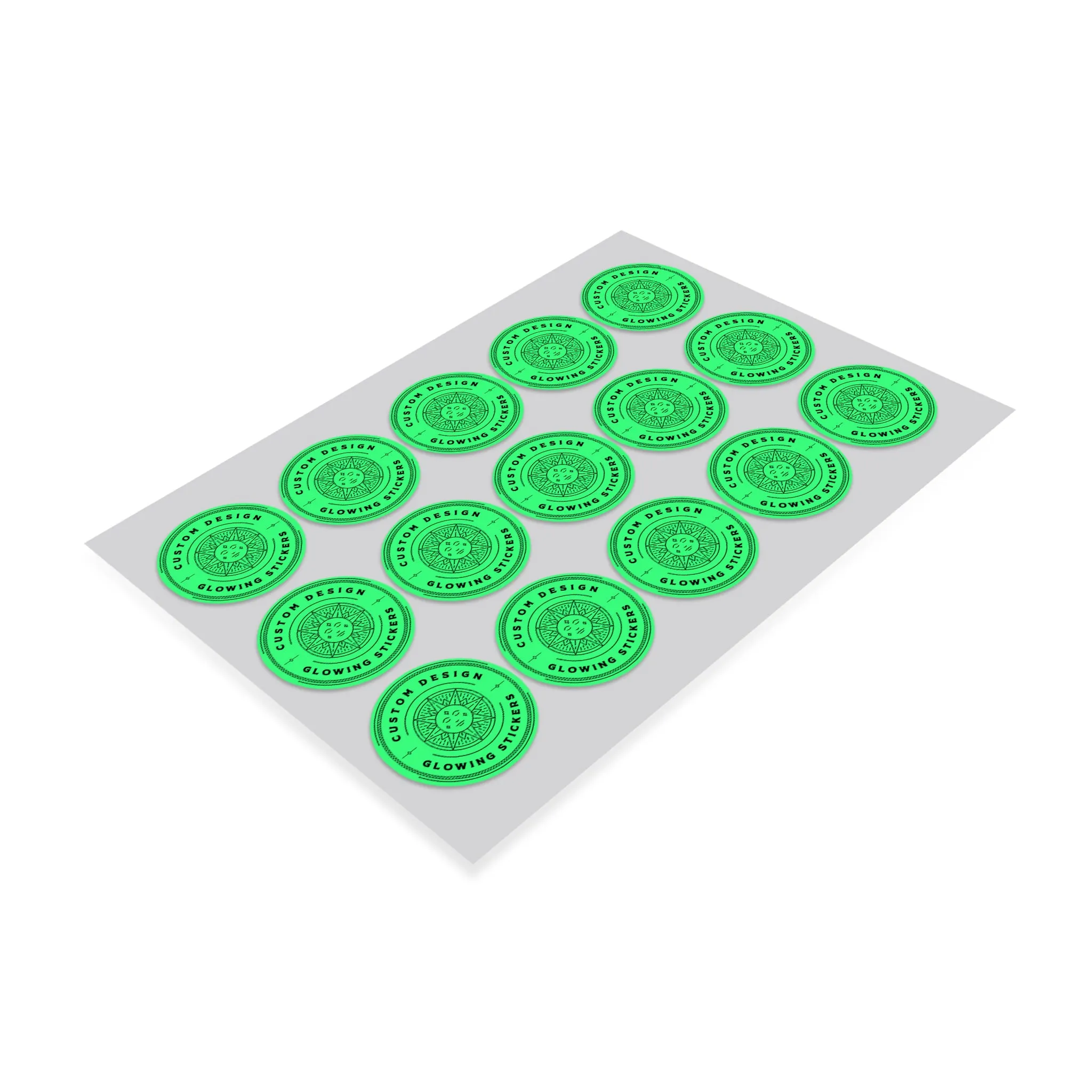 3" Custom Printed Glow in the Dark Stickers