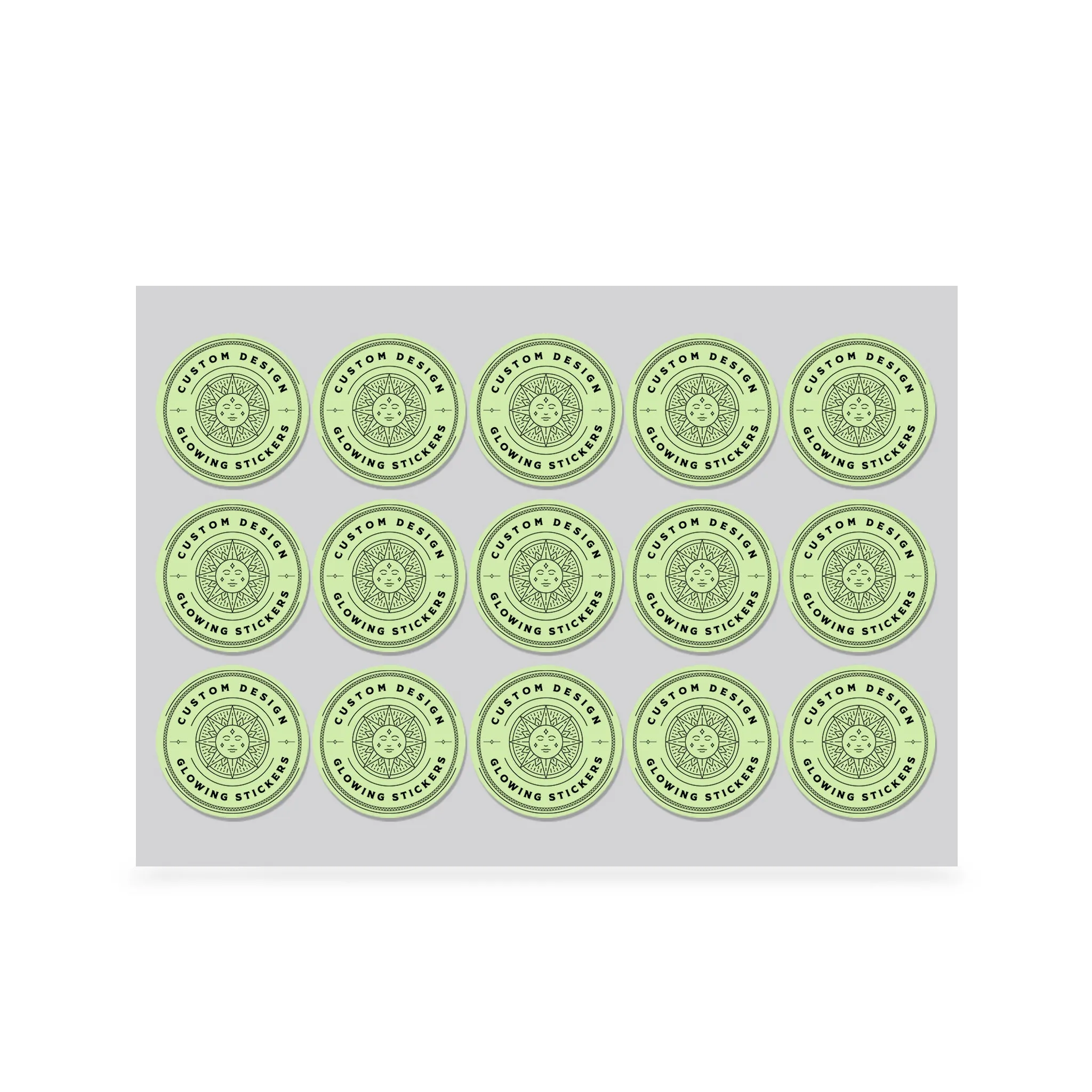 3" Custom Printed Glow in the Dark Stickers