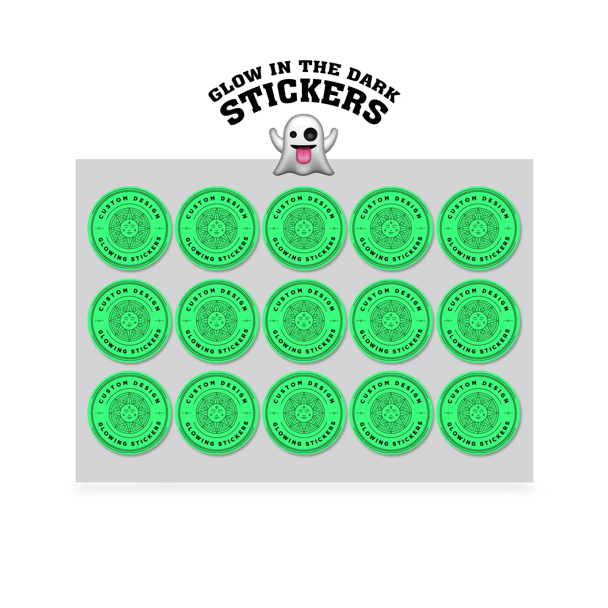 3" Custom Printed Glow in the Dark Stickers