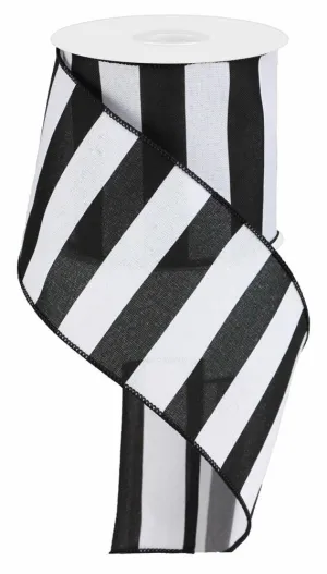 4" Wide Stripe On Royal: Black, White (10 Yards) RG01353WK