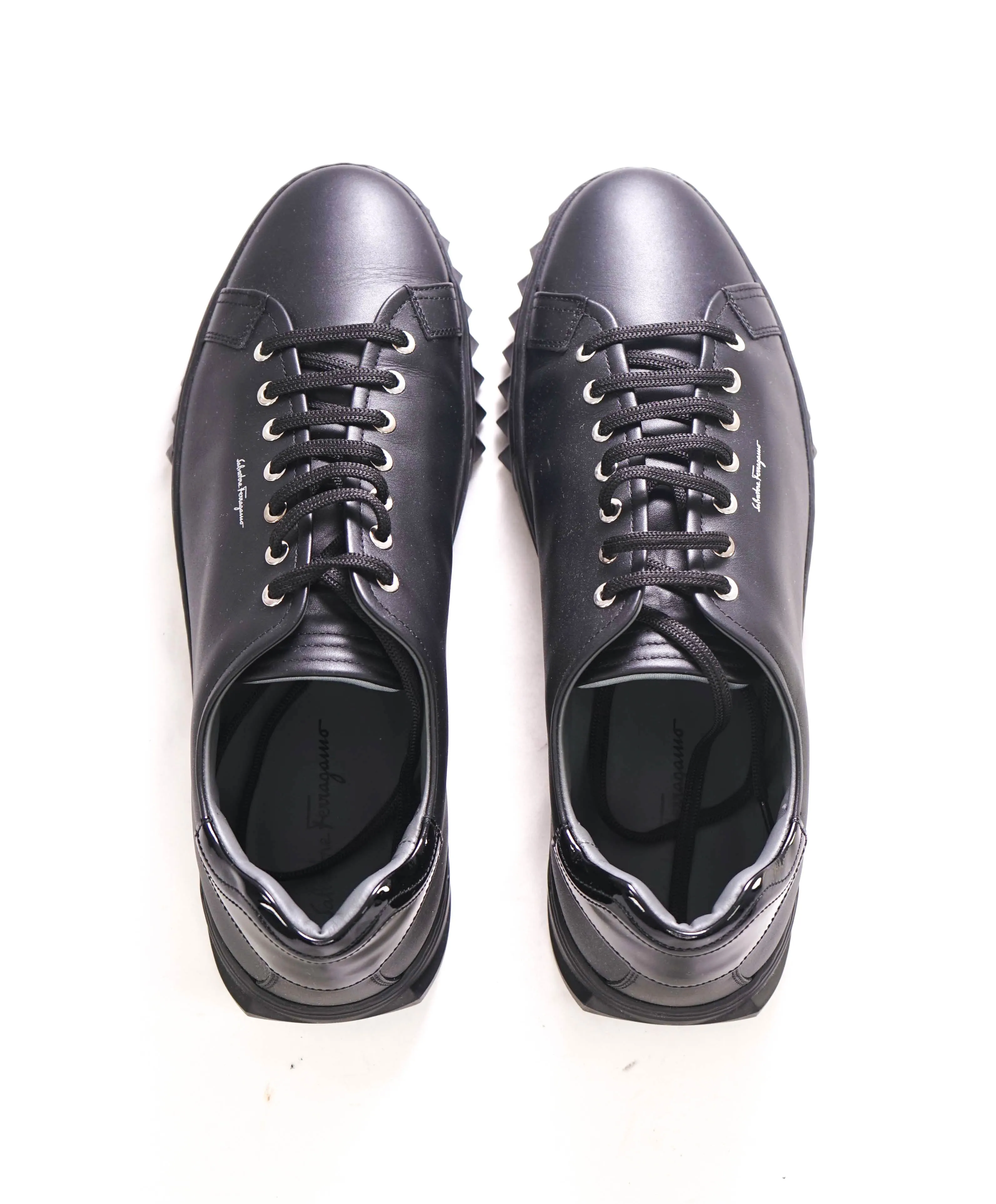 $750 SALVATORE FERRAGAMO - *Rhinoceros* Black Gancini Sneaker - 11 M US