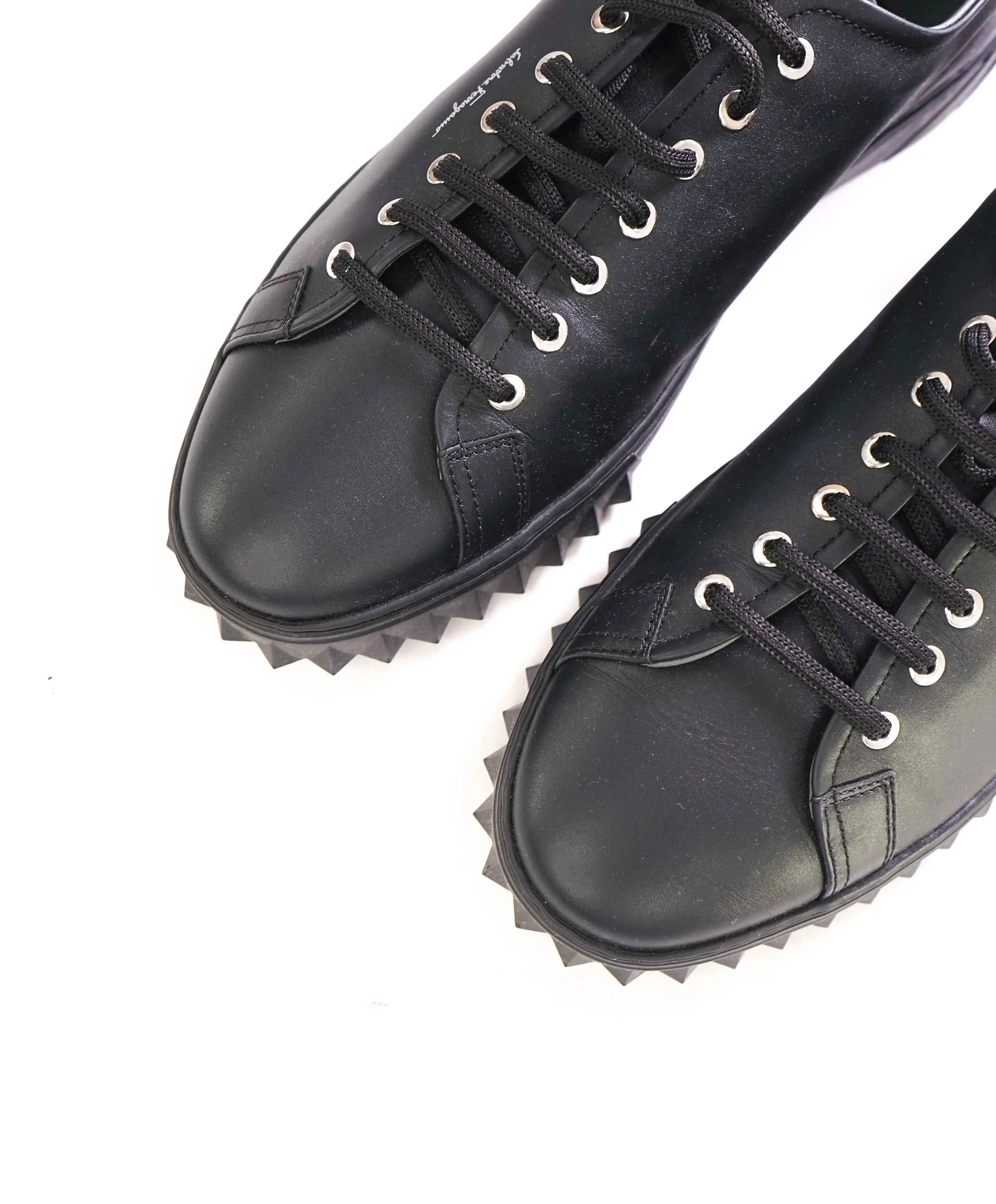 $750 SALVATORE FERRAGAMO - *Rhinoceros* Black Gancini Sneaker - 11 M US