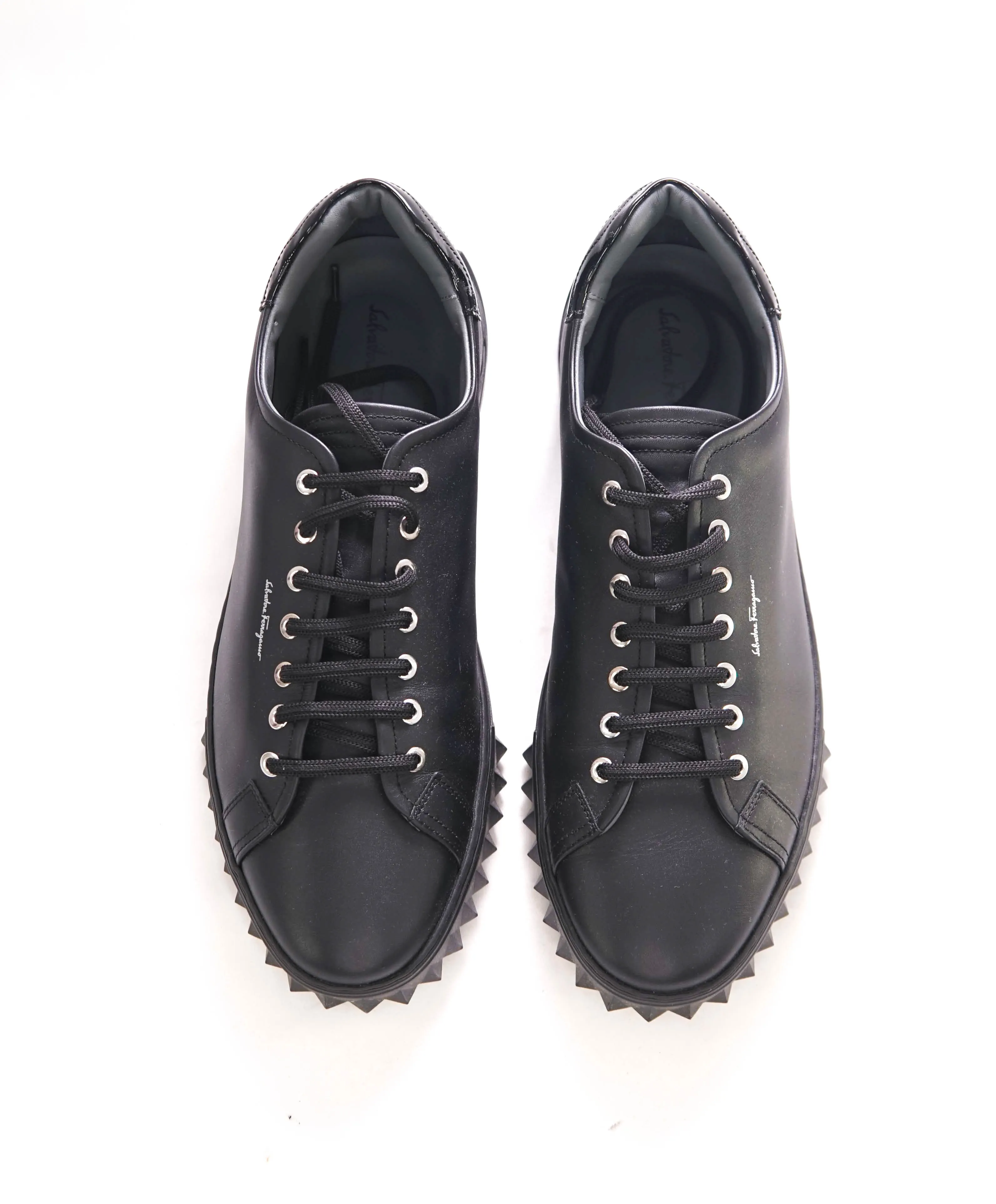 $750 SALVATORE FERRAGAMO - *Rhinoceros* Black Gancini Sneaker - 11 M US