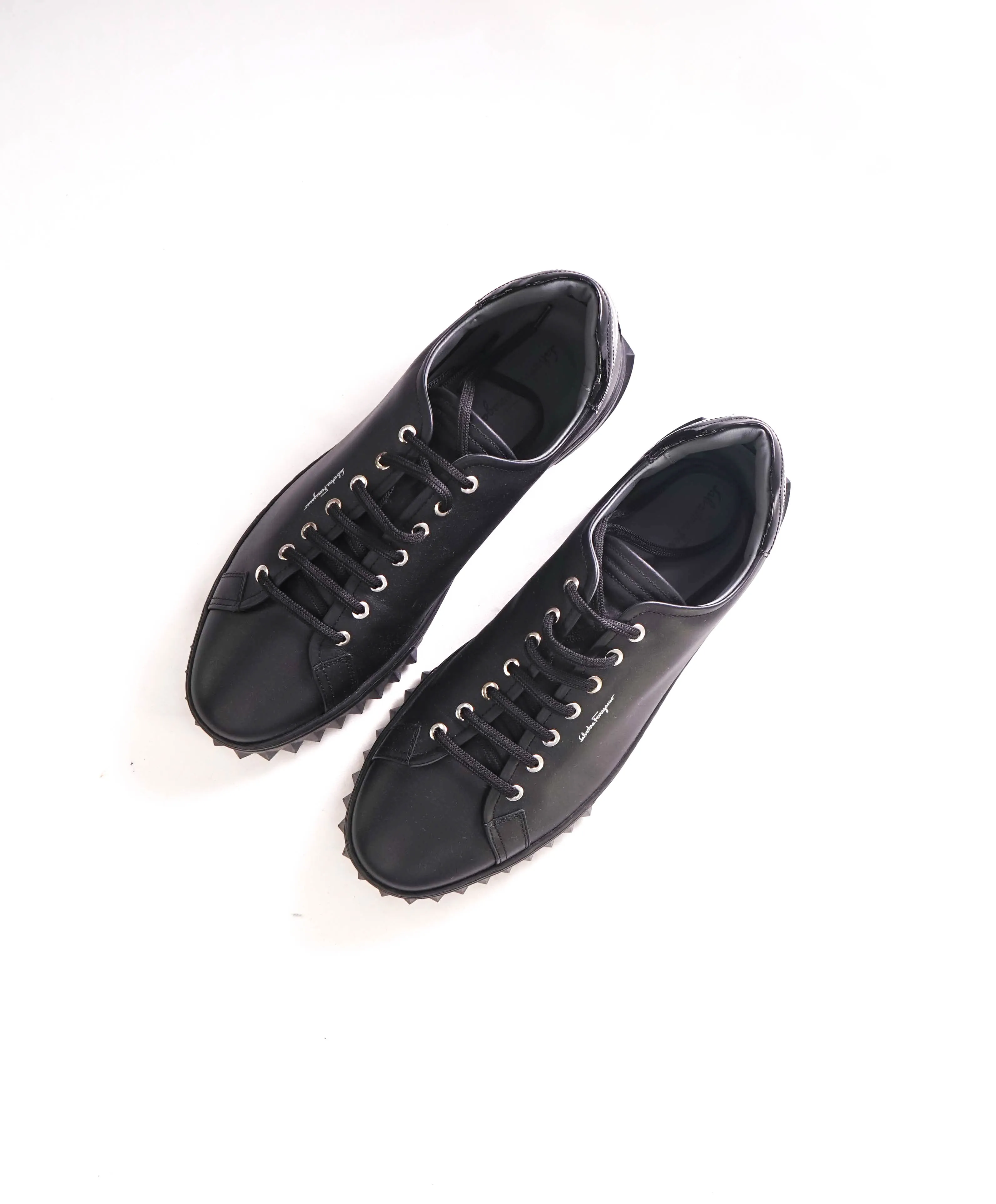 $750 SALVATORE FERRAGAMO - *Rhinoceros* Black Gancini Sneaker - 11 M US