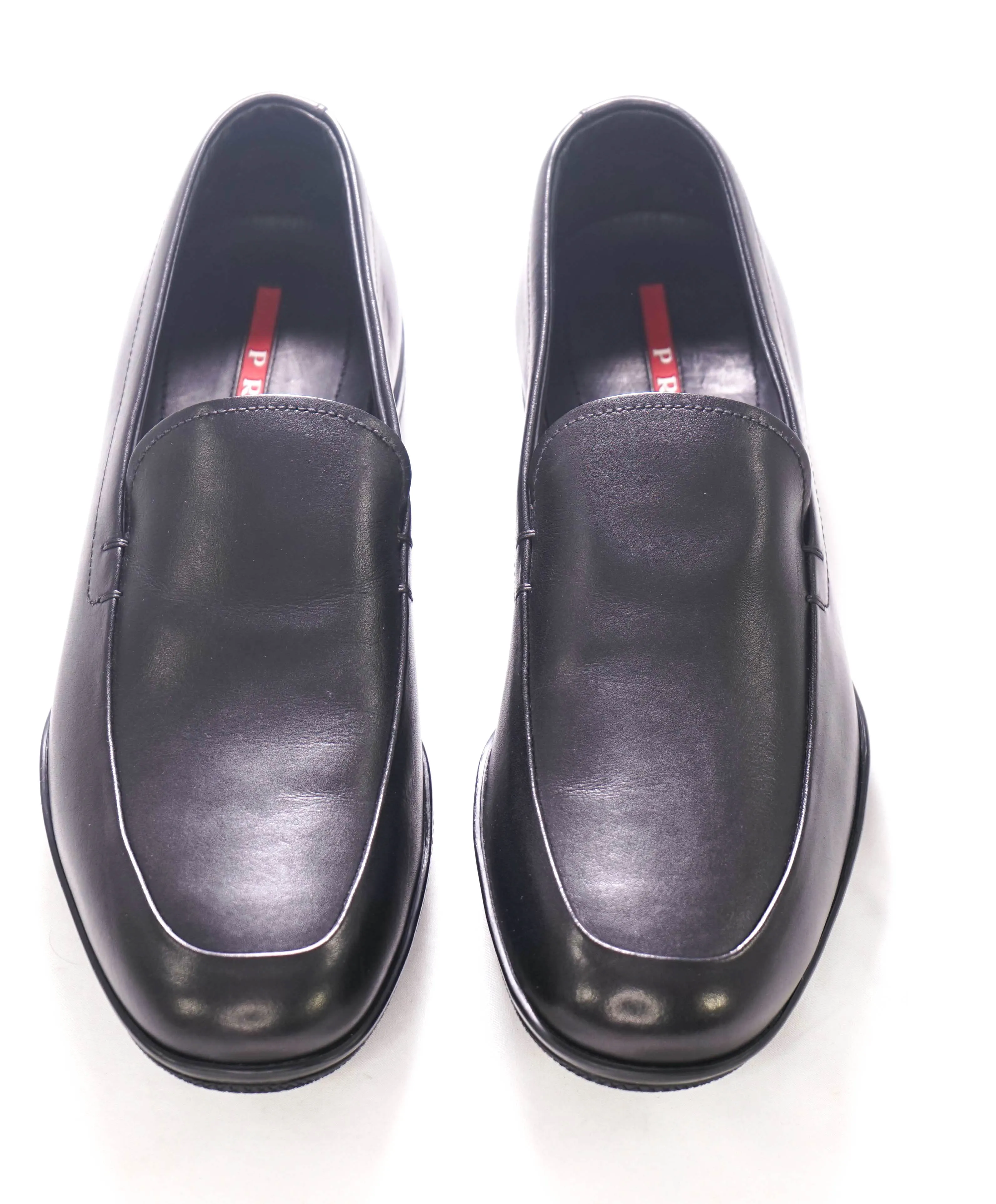 $795 PRADA - *LINEA ROSSA* Black Slip On Logo Vamp Loafer - 8.5 US (7.5 Prada)