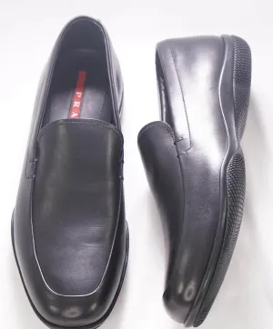 $795 PRADA - *LINEA ROSSA* Black Slip On Logo Vamp Loafer - 8.5 US (7.5 Prada)