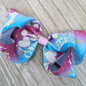 7" Glow in the Dark Cheerleading Ribbon Hair Bow