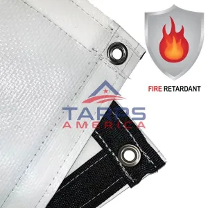 8 mil Light Duty White/White Fire Retardant Poly Tarp