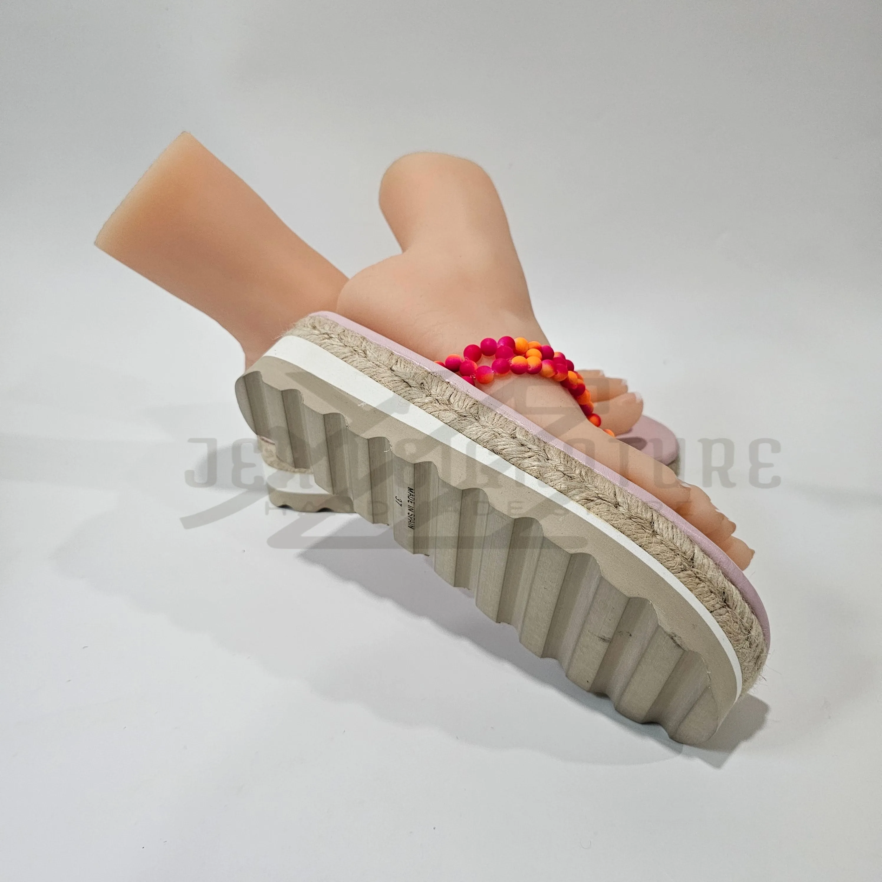 Adeline Espadrille Beaded Wedge Flip-Flop (Pink/Orange) - 03