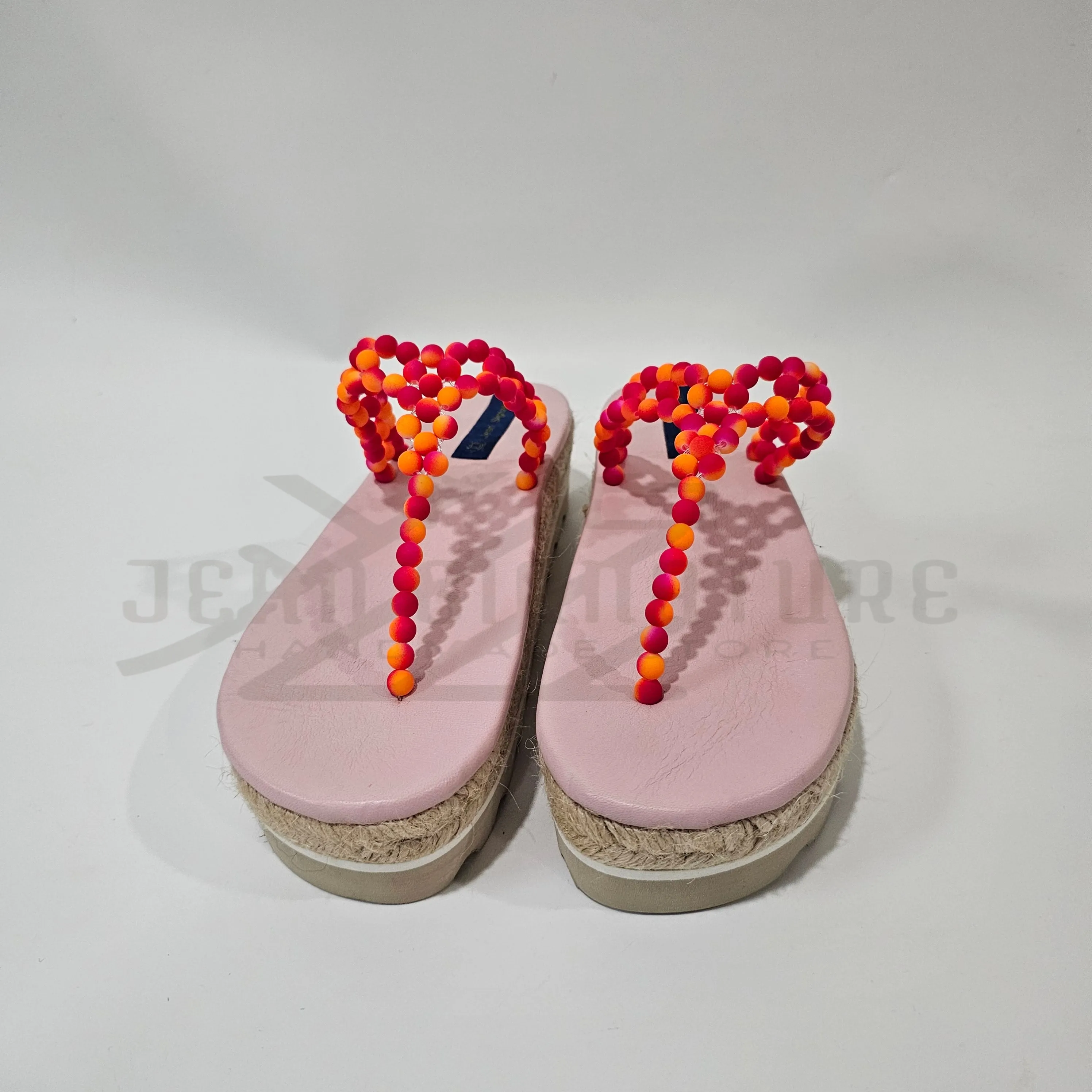 Adeline Espadrille Beaded Wedge Flip-Flop (Pink/Orange) - 03