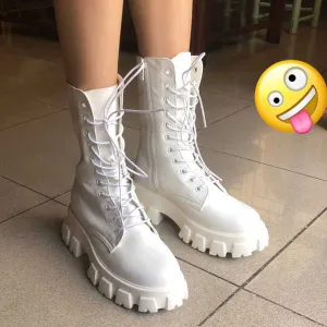 All-match Non-slip Platform Side Zipper Boots