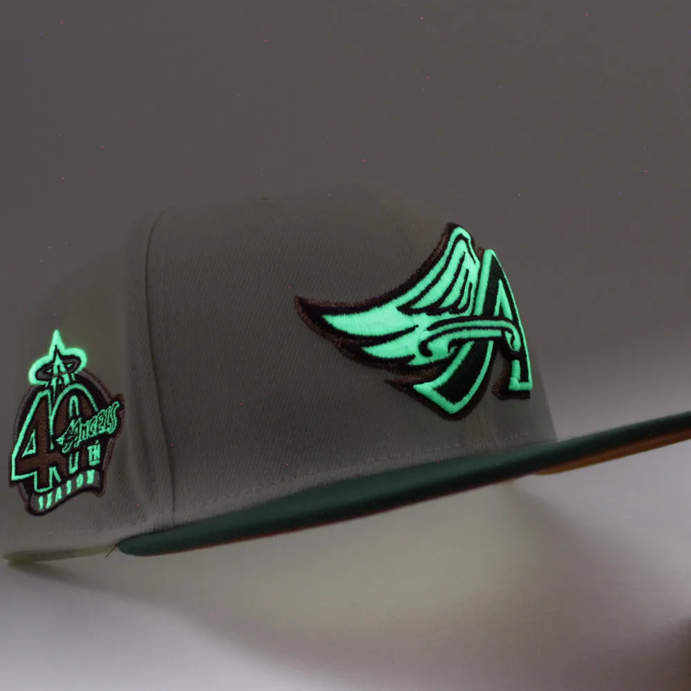Anaheim Angels 40th Anniversary New Era 59Fifty Fitted Hat (GITD Chrome White Green Orange Under Brim)