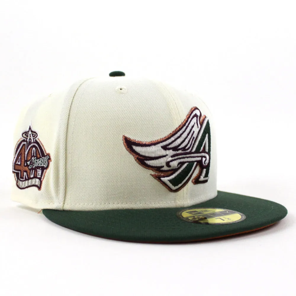 Anaheim Angels 40th Anniversary New Era 59Fifty Fitted Hat (GITD Chrome White Green Orange Under Brim)