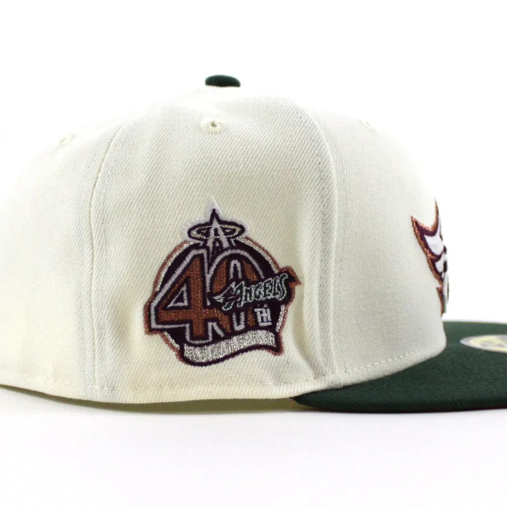 Anaheim Angels 40th Anniversary New Era 59Fifty Fitted Hat (GITD Chrome White Green Orange Under Brim)
