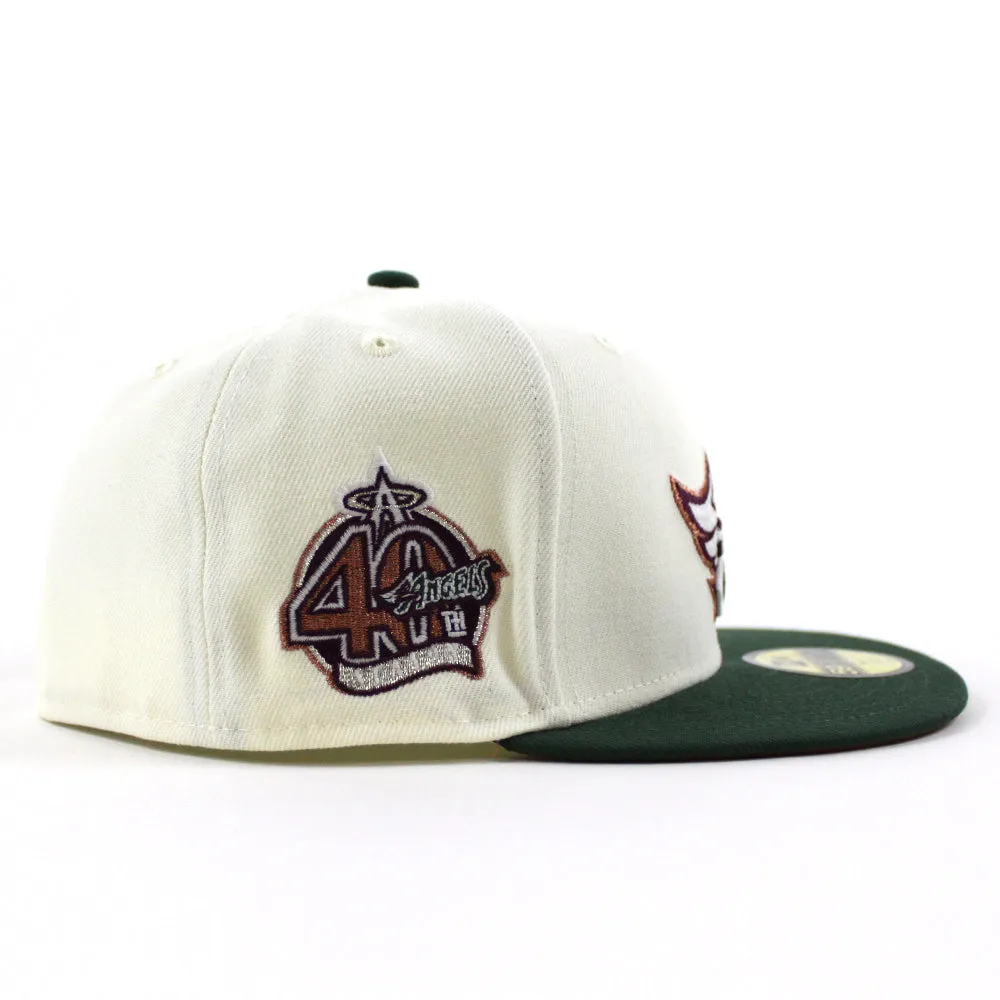 Anaheim Angels 40th Anniversary New Era 59Fifty Fitted Hat (GITD Chrome White Green Orange Under Brim)