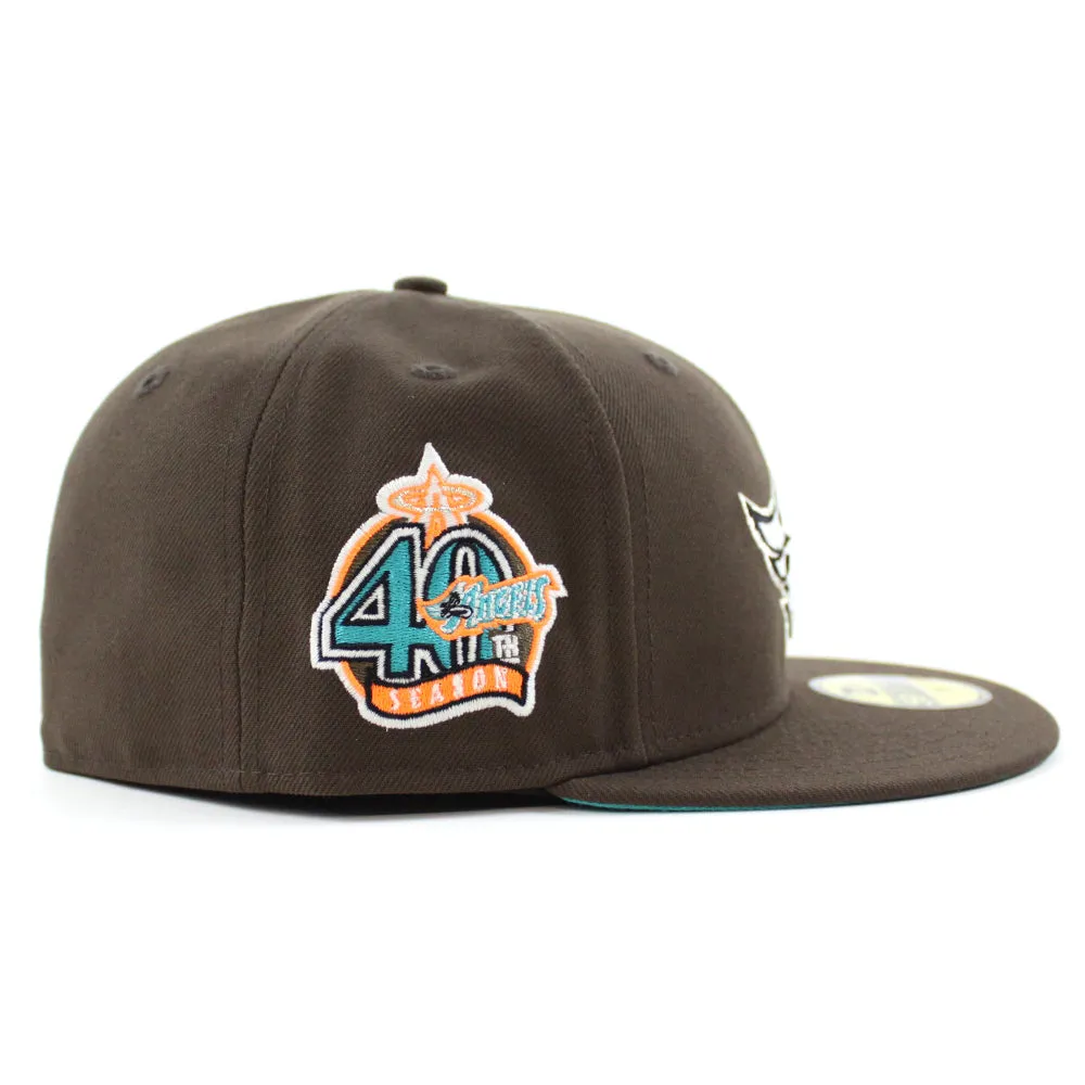 Anaheim Angels 40th Anniversary New Era 59Fifty Fitted Hat (GITD Walnut Teal Under brim)