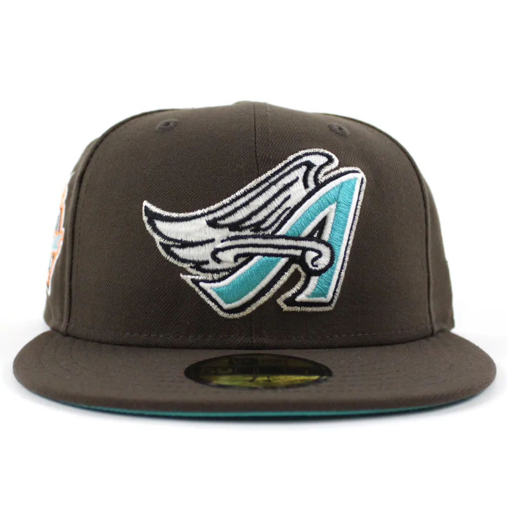 Anaheim Angels 40th Anniversary New Era 59Fifty Fitted Hat (GITD Walnut Teal Under brim)