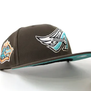 Anaheim Angels 40th Anniversary New Era 59Fifty Fitted Hat (GITD Walnut Teal Under brim)