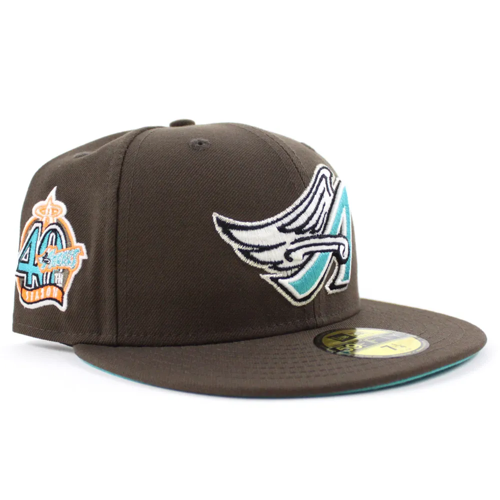 Anaheim Angels 40th Anniversary New Era 59Fifty Fitted Hat (GITD Walnut Teal Under brim)