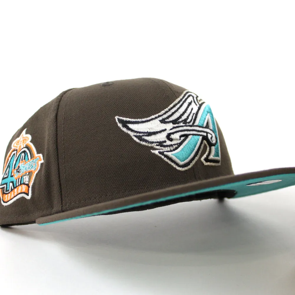 Anaheim Angels 40th Anniversary New Era 59Fifty Fitted Hat (GITD Walnut Teal Under brim)