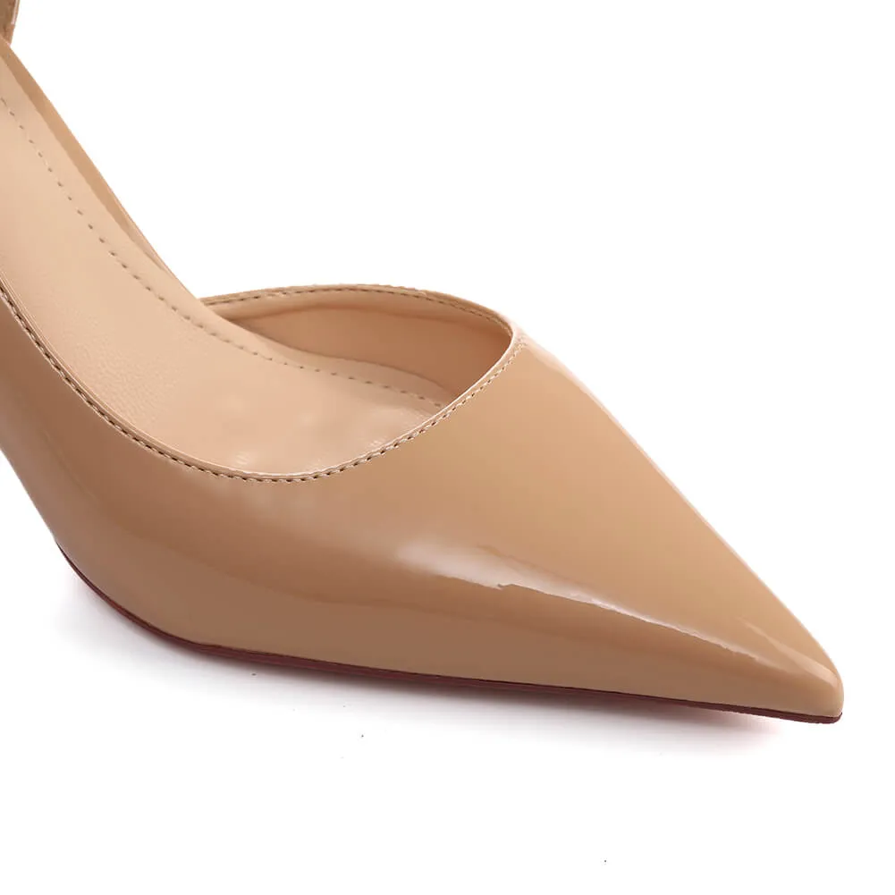 Apricot Side Hollow High Heels