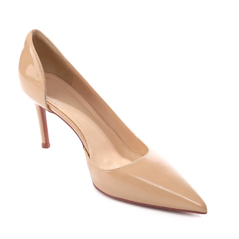 Apricot Side Hollow High Heels