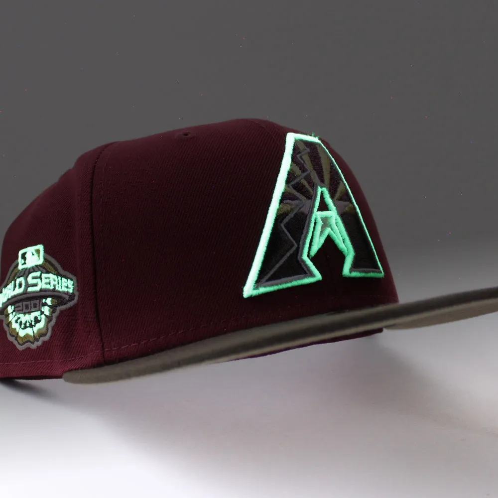 Arizona Diamondbacks 2001 World Series New Era 59Fifty Fitted Hat (GITD Cardinal Walnut Camel Under Brim)