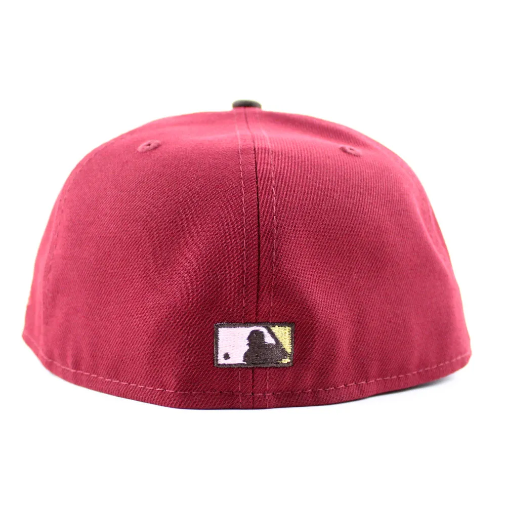 Arizona Diamondbacks 2001 World Series New Era 59Fifty Fitted Hat (GITD Cardinal Walnut Camel Under Brim)