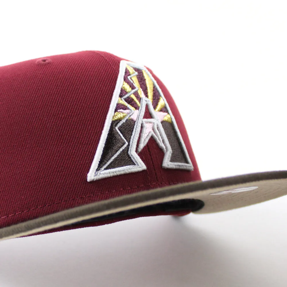Arizona Diamondbacks 2001 World Series New Era 59Fifty Fitted Hat (GITD Cardinal Walnut Camel Under Brim)