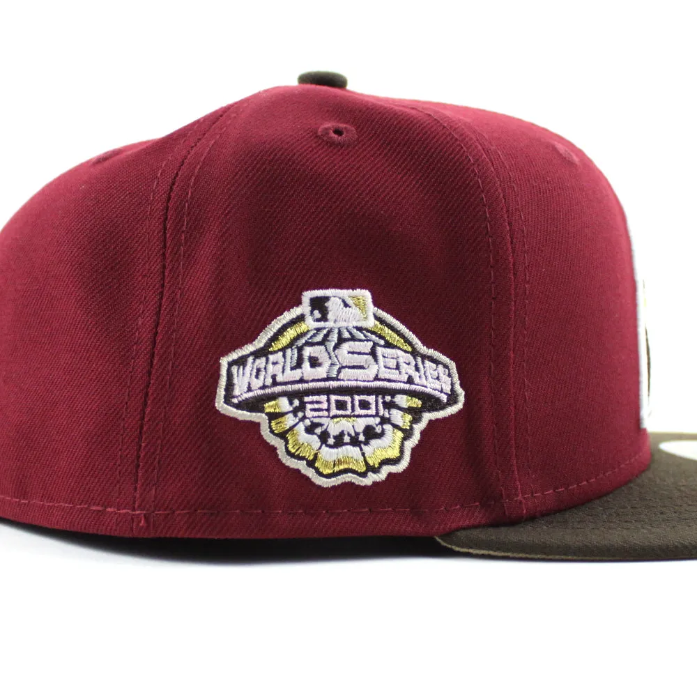 Arizona Diamondbacks 2001 World Series New Era 59Fifty Fitted Hat (GITD Cardinal Walnut Camel Under Brim)