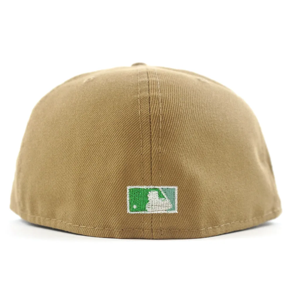 Arizona Diamondbacks 2001 World Series New Era 59Fifty Fitted Hat (GITD Khaki Stone Under Brim)